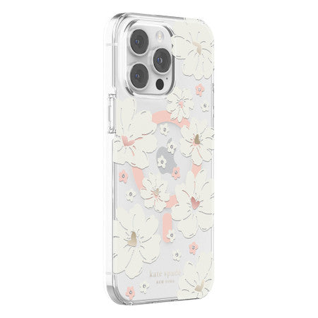 /// Kate Spade NY | Protective Hardshell Case with MagSafe iPhone 14 Pro Max - Classic Peony/Cream/Rose Gold Foil/Gold Foil/Gems |  KSIPH-237-CFLCC