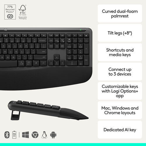 Logitech | Signature Comfort Plus MK880 Wireless Keyboard & Mouse Combo - Black | 920-013968