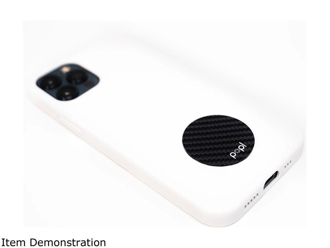 Popl | Digital Business Card - Phone Tag - Flat Circle - Carbon Fiber | FLT-CAR