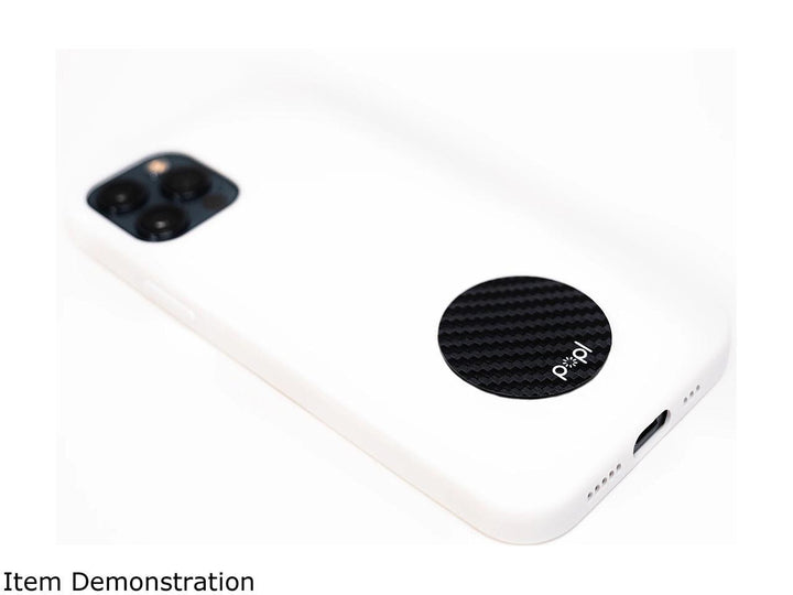 Popl | Digital Business Card - Phone Tag - Flat Circle - Carbon Fiber | FLT-CAR