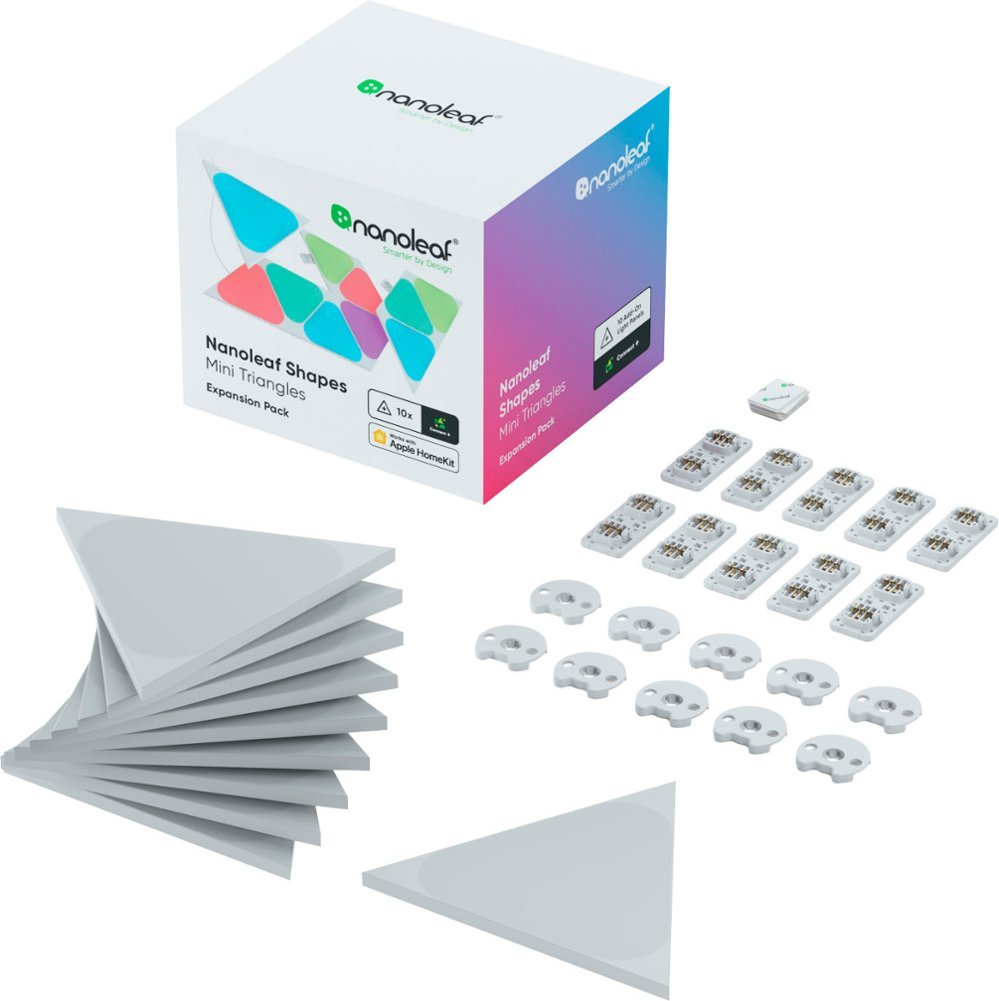 Nanoleaf | Shapes - Triangles Mini - Expansion Pack - 10 Panels | NL48-1001TW-10PK