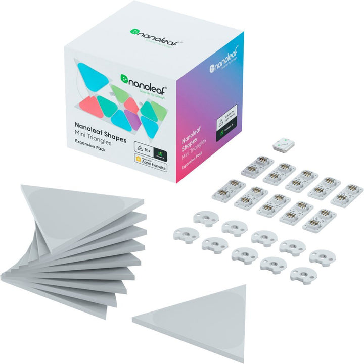 Nanoleaf | Shapes - Triangles Mini - Expansion Pack - 10 Panels | NL48-1001TW-10PK