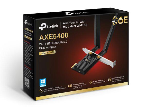 TP-Link | AXE5400 Tri-Band Wi-Fi 6E Wireless Bluetooth 5.3 PCIe Adapter | ARCHER TXE72E