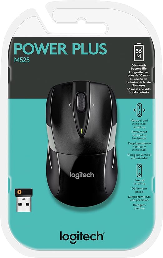 Logitech | M525 Wireless Laser Mouse - Black |  910-002696