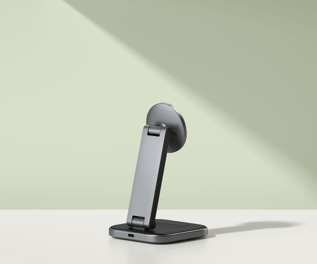 Satechi | 2-In-1 Foldable Qi2 Wireless Charging Stand - Space Grey |  STQ21FM