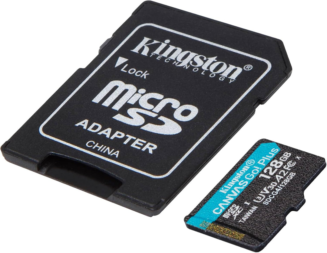 Kingston | Canvas Go Plus 128GB microSDXC Gen4 200MB/s A2 U3 V30 Card + Adapter SDCG4/128GB