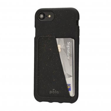 Pela | iPhone SE/SE2/8/7/6 - Compostable Eco-Friendly Wallet Case - Black | 15-07397