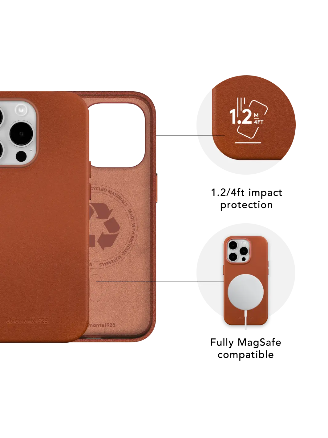 Decoded | Leather Backcover for iPhone 15 Pro - Tan | DC-D24IPO15PBC1TN