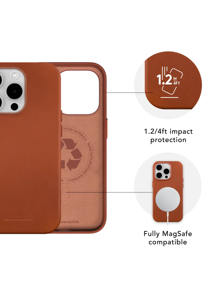Decoded | Leather Backcover for iPhone 15 Pro - Tan | DC-D24IPO15PBC1TN