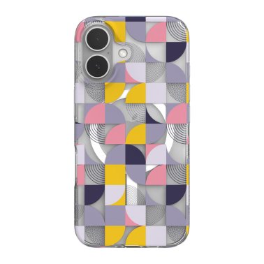 ZAGG | Milan Graphene Snap Case iPhone 16 - Pink/Grey Geometric | 15-13588