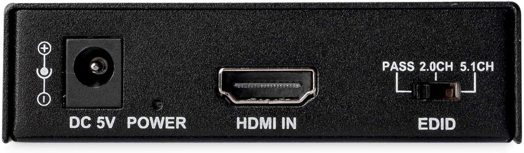 StarTech | 4K HDMI 60Hz Audio De-embedder HDR Toslink Optical Audio Dual RCA Audio HDMI Audio - Black | HD202A