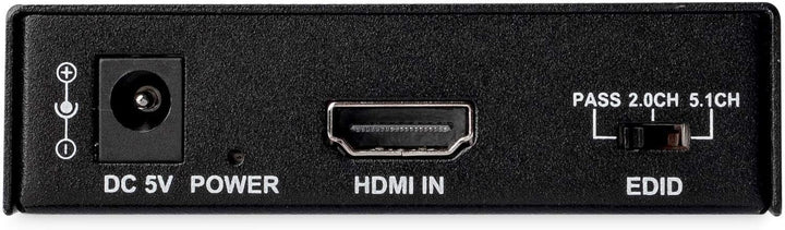 StarTech | 4K HDMI 60Hz Audio De-embedder HDR Toslink Optical Audio Dual RCA Audio HDMI Audio - Black | HD202A