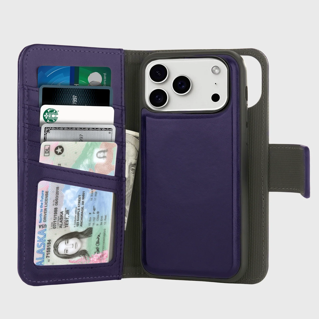 Caseco | 5th Ave Wallet Case with MagSafe iPhone 17 Pro - Purple Case | C31E7-11