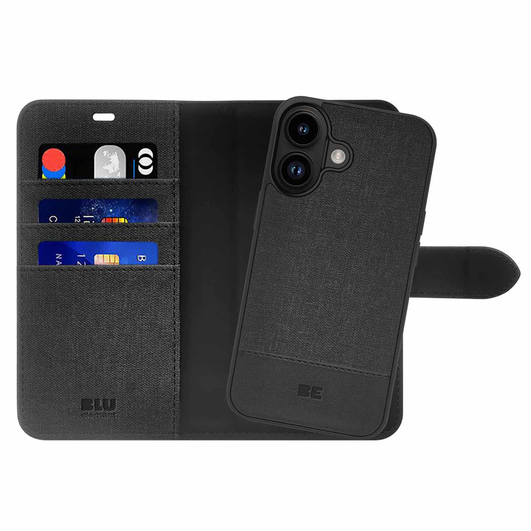 Blu Element | Folio 2-in-1 MagSafe iPhone 17 Case - Black | BEFMS17B1