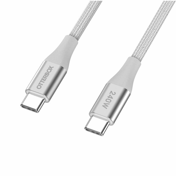 OtterBox | Premium Braided Cable USB-C to USB-C 6ft 240W - White | 77-000790