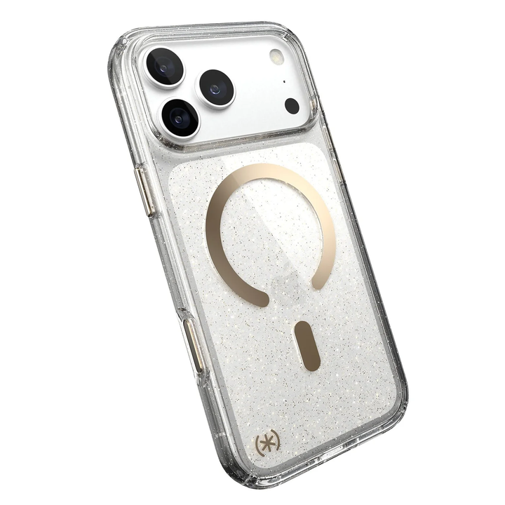 Speck | Presidio Lux Glitter MagSafe iPhone 18 Pro Max Case - Gold Glitter |  151118-9221