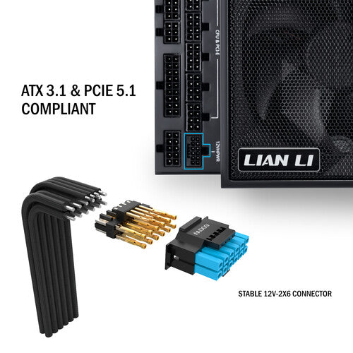 Lian-Li | Edge Series 1300W ATX12V v3.1, 80 PLUS PLATINUM Certified  Full Modular Power Supply | EG1300 BLACK