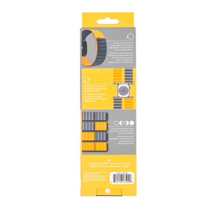 LOGiiX | Vibrance Link Apple Watch Band 42/44/45mm - Mustard Yellow/Grey | LGX-13509