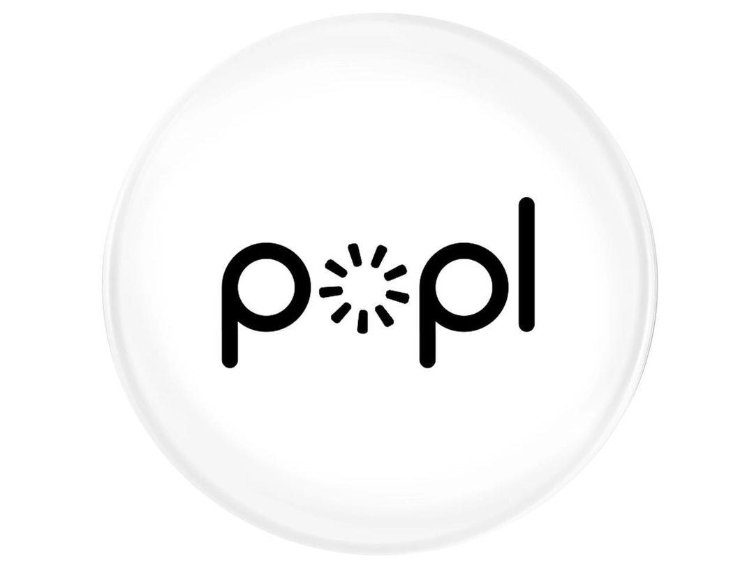 Popl | Digital Business Card - Phone Tag - Flat Circle - White | FLT-WHT