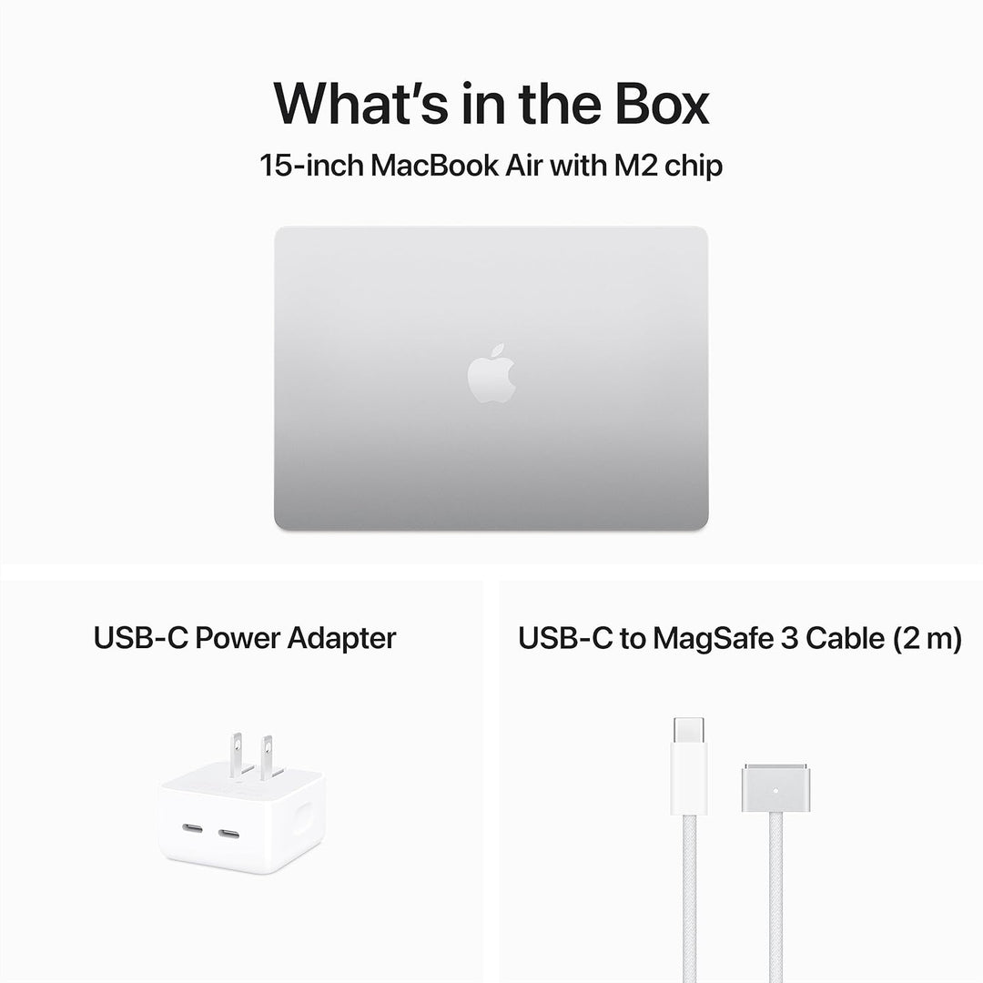 //// Apple | MacBook Air 15" w/ Touch ID (2023) - Silver (Apple M2 Chip / 256GB SSD / 8GB RAM) - English | MQKR3LL/A