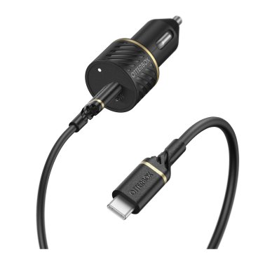 Otterbox | Car Charger Kit - USB-C to USB-C - Fast Charge PD Car Charger USB-C 20W w/ USB-C to USB-C Cable - 3.3 Ft  - Black (Shimmer) | 15-11280