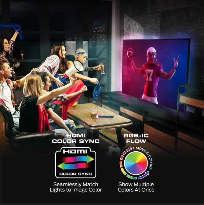 Monster | TV Backlight LED Light Strip with HDMI 16 RGBIC Strip TVs 85" Using HDMI | MNW7-2003-ICM