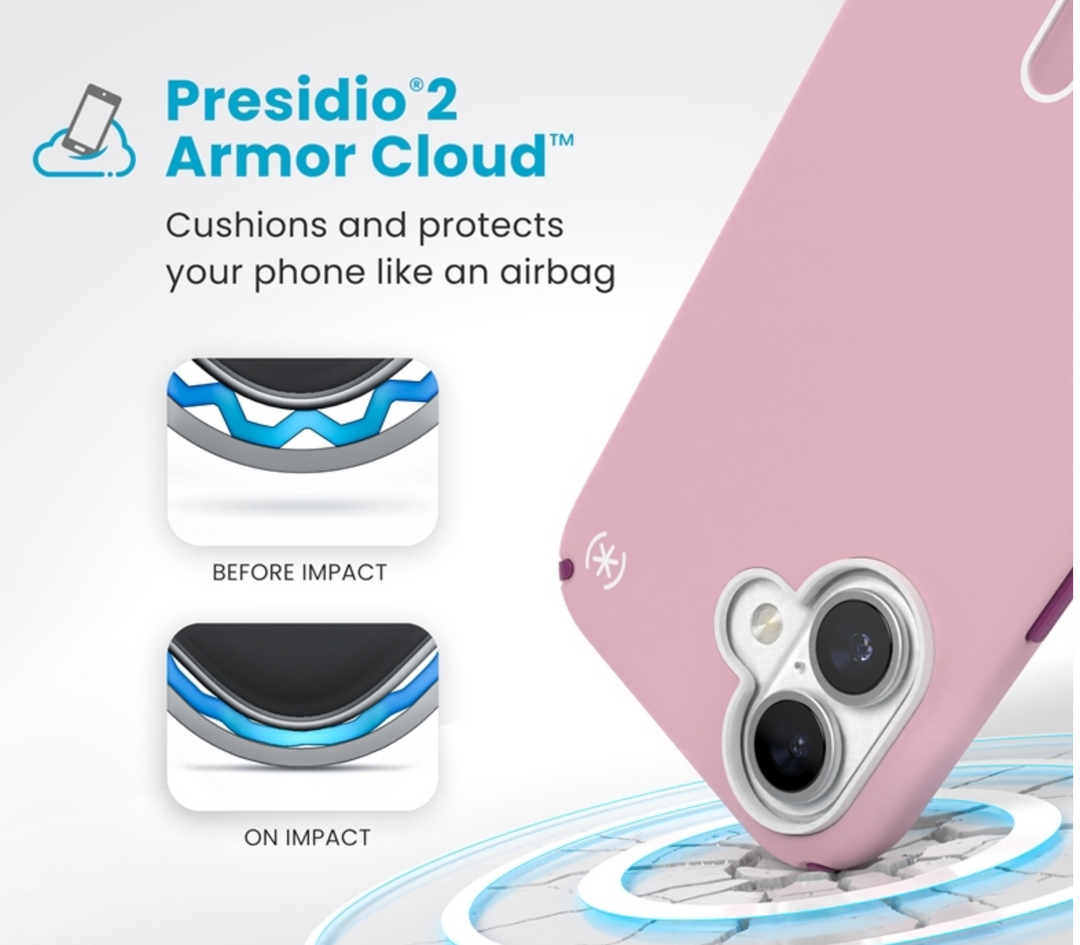 Speck | Presidio2 Pro MagSafe with ClickLock Apple iPhone 16 - Wednesday Pink | 150688-3250