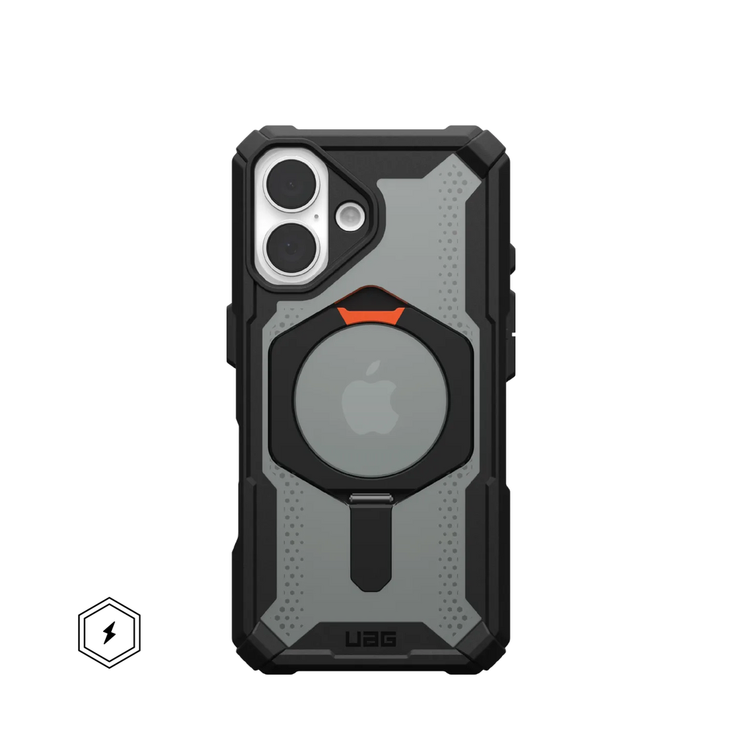 //// UAG | Plasma XTE Kickstand MagSafe Case iPhone 16 - Black/Orange | 15-13189