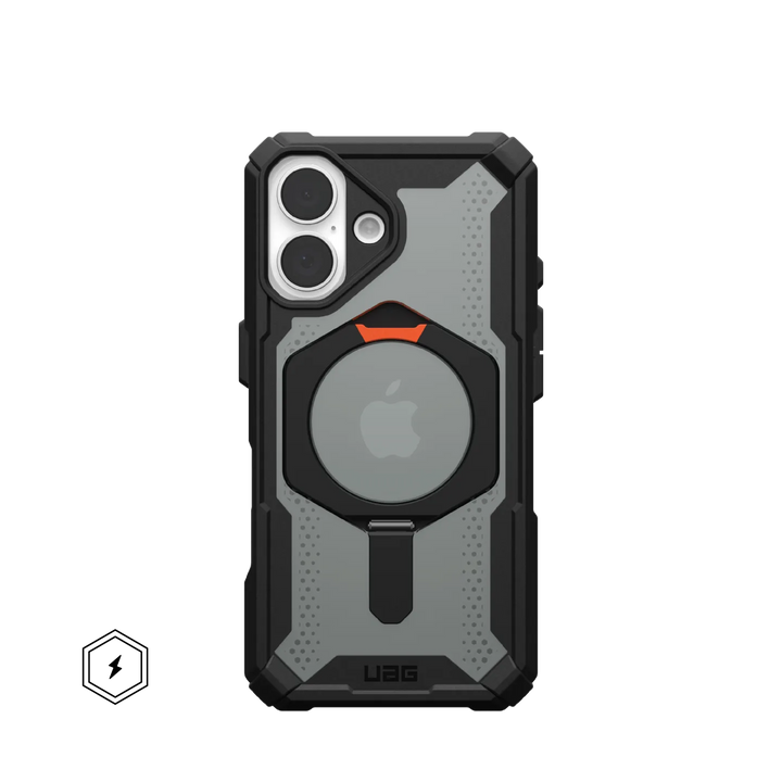 //// UAG | Plasma XTE Kickstand MagSafe Case iPhone 16 - Black/Orange | 15-13189