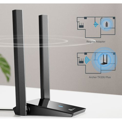 TP-Link | High Gain Dual Band WI-FI 6.0 USB Adapter AX1800  | ARCHER TX20U PLUS