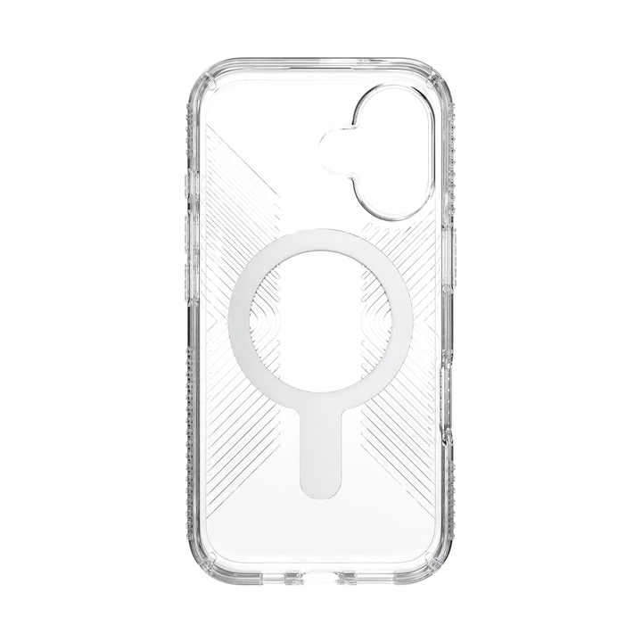 Speck | Presidio Perfect-Clear Grip MagSafe with ClickLock Apple iPhone 16 - Clear/Chrome | 150692-3199