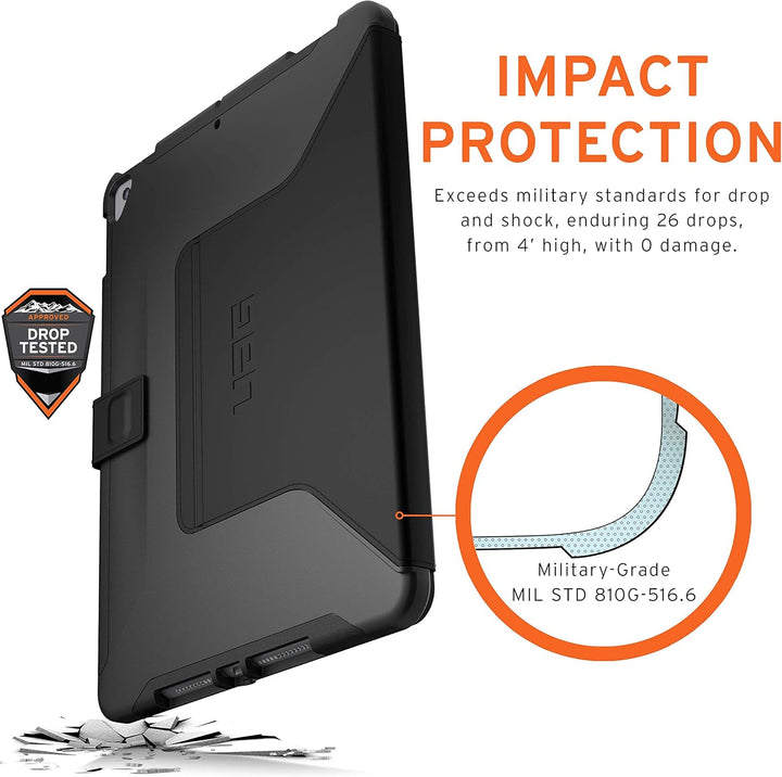 UAG | Scout Rugged Folio Case Black for iPad 10.2 2021 9th Gen/10.2 2020 8th Gen/iPad 10.2 2019 BULK | 12191IB14040