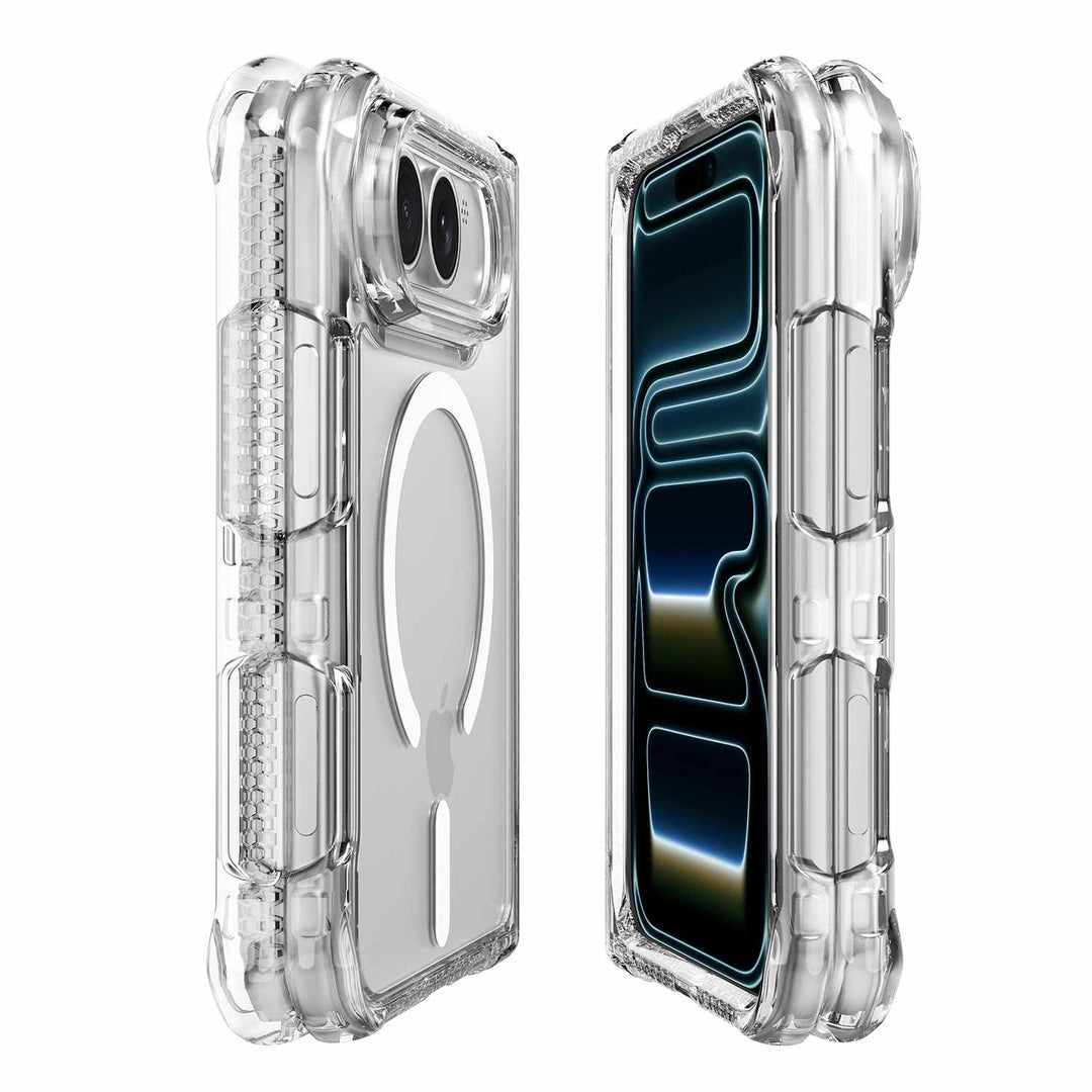 ITSKINS | Hybrid_R Hinge MagSafe Case iPhone Duo - Clear | AP8FHIMCLTRSP