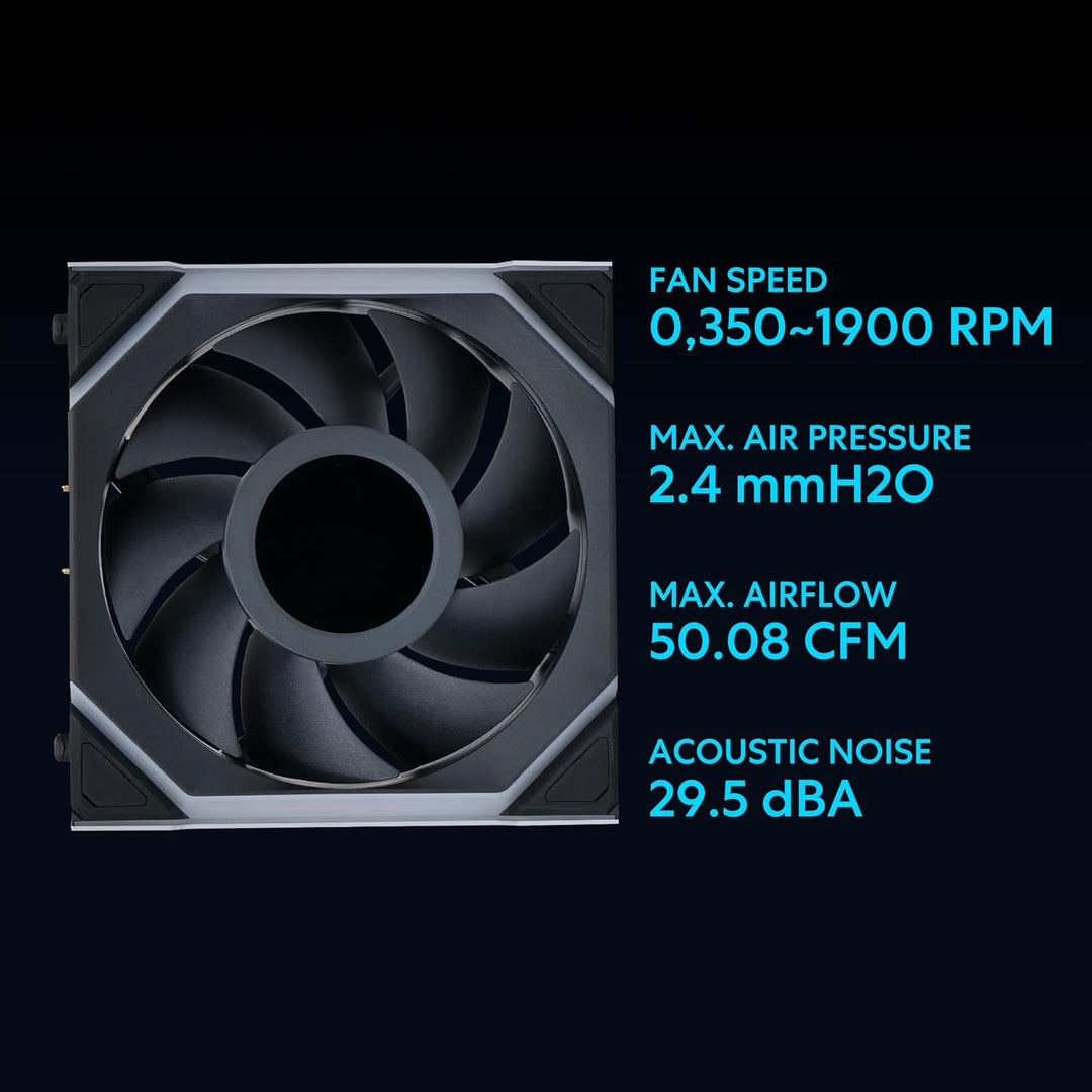 Lian-Li | Fan UNI FAN SL 2.4GHz Wireless 1.6 LCD RGB 120mm Fan - Black | 12SLLCD1W1B