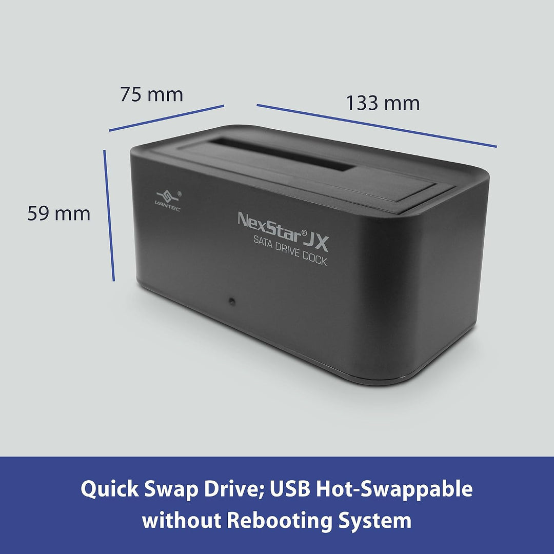 Vantec | NexStar JX, USB 3.2 Gen2x1, USB C, Single Bay Storage Dock for SATA Drive | NST-D158C3-BK