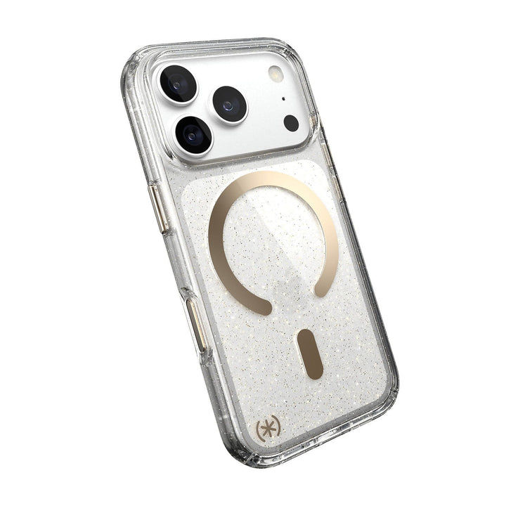 Speck | Presidio Lux + C-Magsafe  iPhone 18 Pro / 17 Pro with Camera Control  - Gold Glitter | 151106-9221