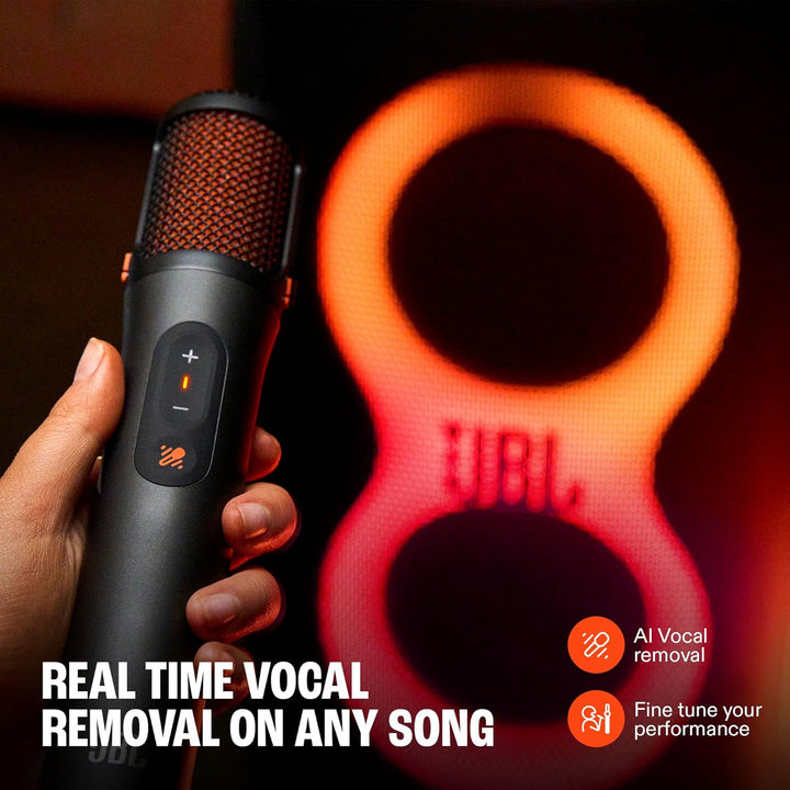 JBL | EasySing Mics - Two Wireless AI-Powered Microphones with Real-time Vocal Removal - Black | JBLEASYSINGMICSAM