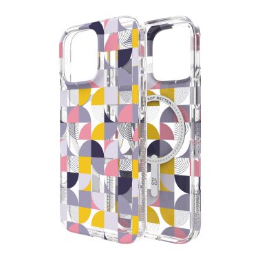 ZAGG | Milan Graphene Snap Case iPhone 16 Pro Max - Pink /Grey Geometric | 15-13449