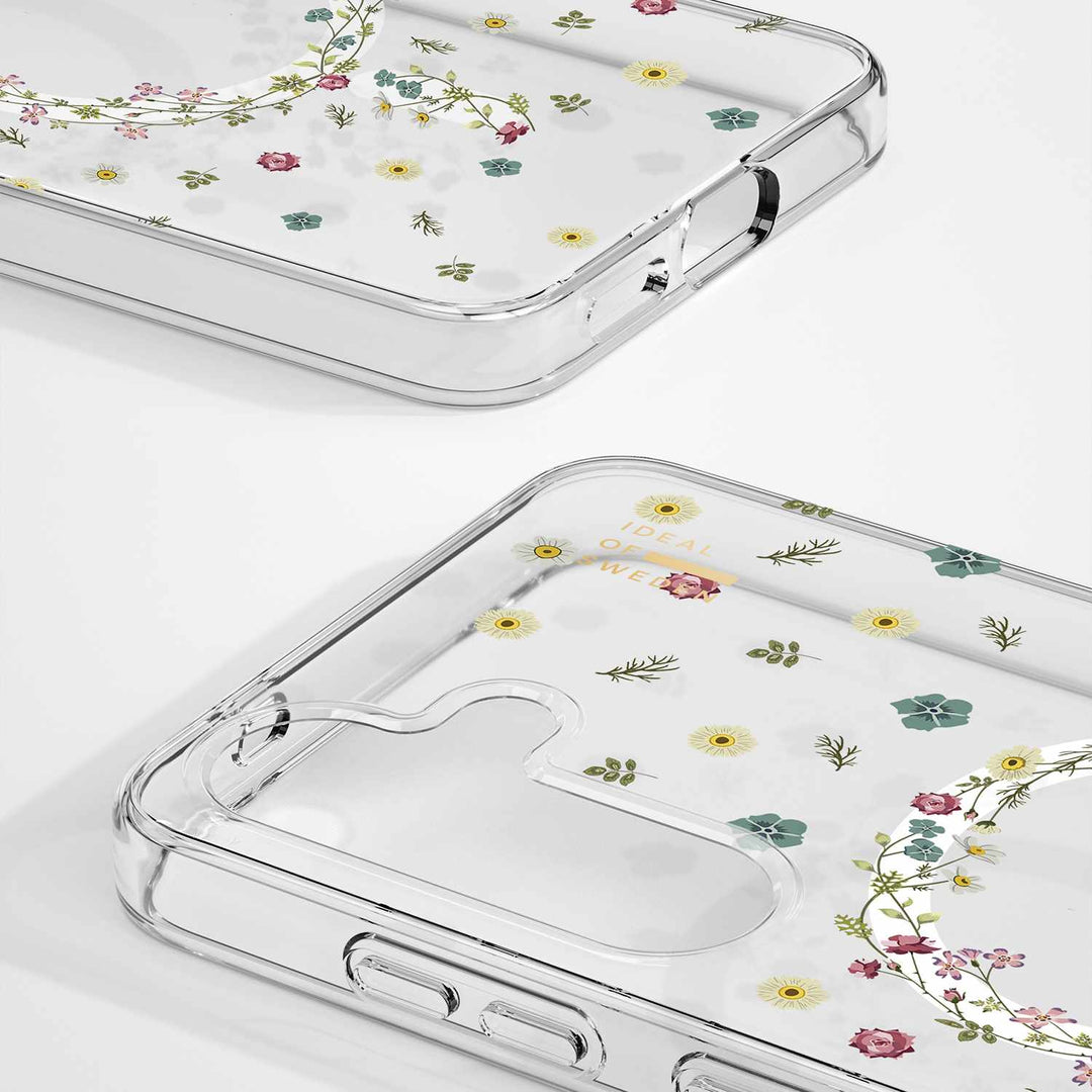 Ideal of Sweden | Petite Floral Clear Case Mid Compatible w/MagSafe  for Samsung Galaxy S25 / S24 - Floral Clear | 120-9276