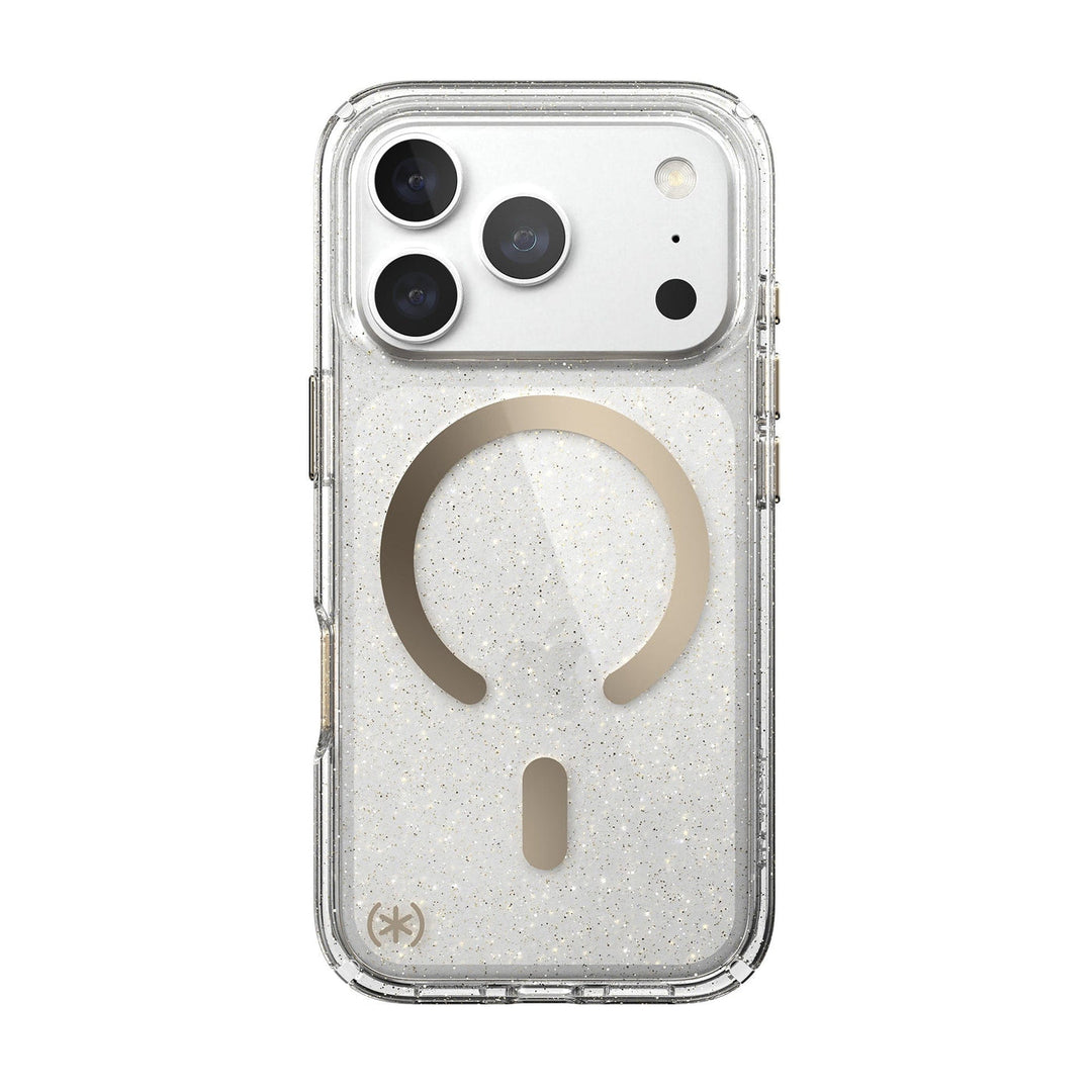 Speck | Presidio Lux + C-Magsafe  iPhone 18 Pro / 17 Pro with Camera Control  - Gold Glitter | 151106-9221