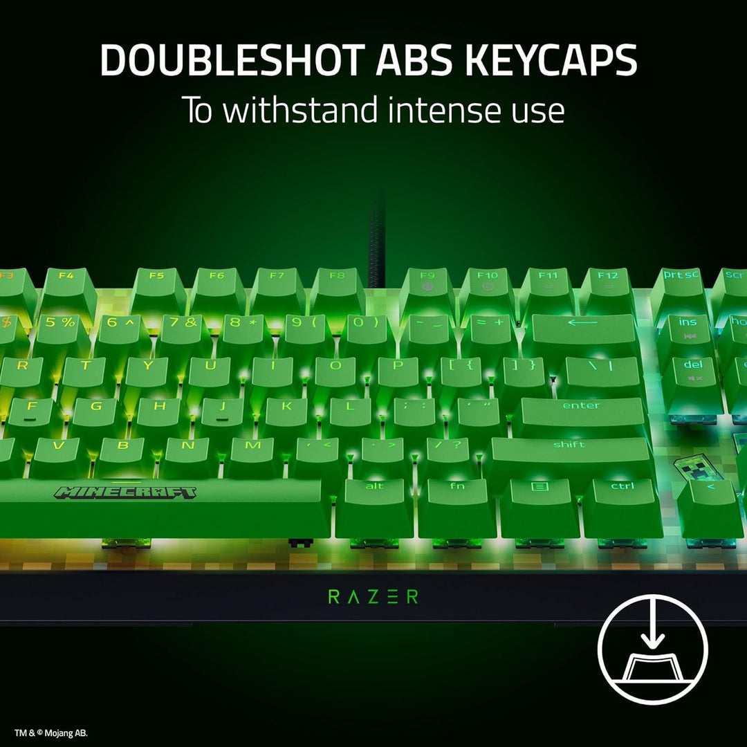 Razer | Widow V4 X Full Size Wired Mechanical Green Clicky Switch Gaming Keyboard with Chroma RGB Backlighting - Minecraft Edition | RZ03-04704100-R3M1