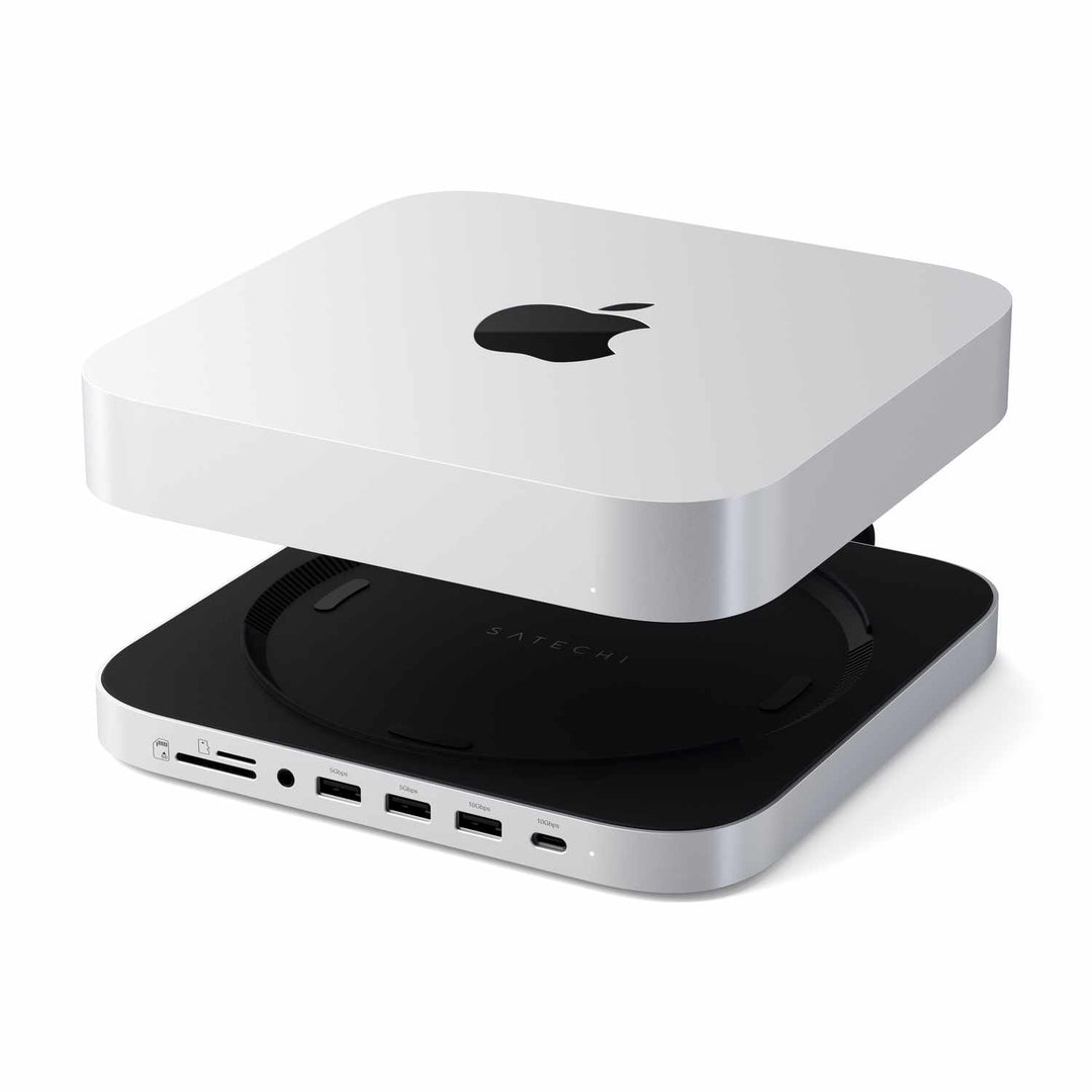 Satechi | Stand & Hub For Mac Mini/Studio With NVMe SSD Enclosure - Silver | STGMMSHS
