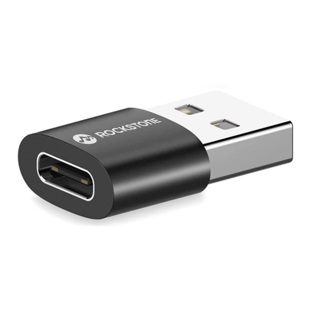 //// Rockstone | USB-A 3.0 Male to USB-C Female Adapter - Black | R1317-01