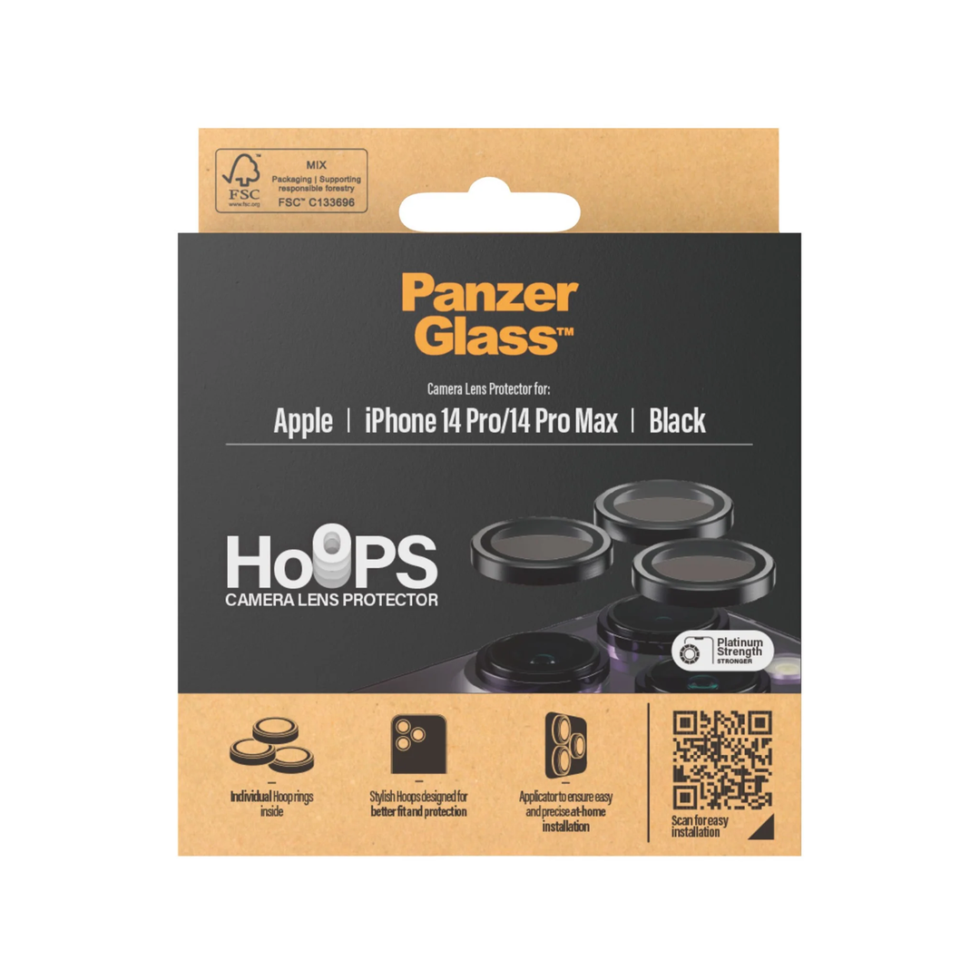 //// PanzerGlass | Camera Lens Protector Hoops for iPhone 14 Pro/14 Pro Max - Black | PG-1141