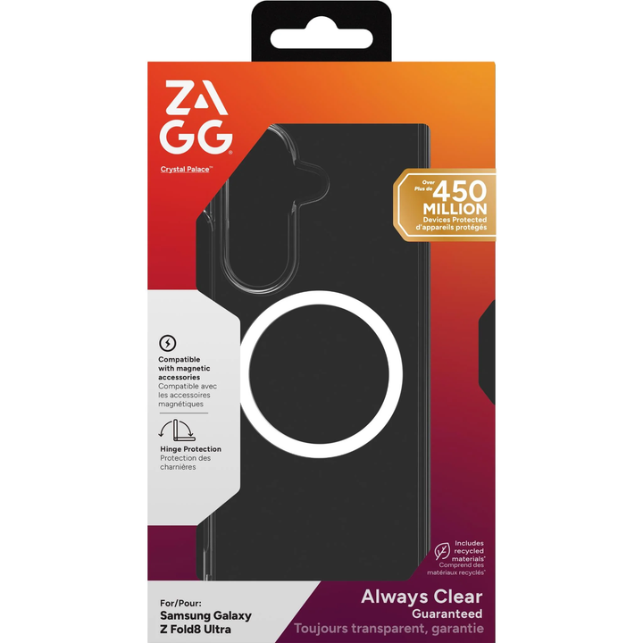ZAGG | Graphene Crystal Palace Snap Case Samsung Galaxy Z Fold 8 Ultra - Clear | 702322531