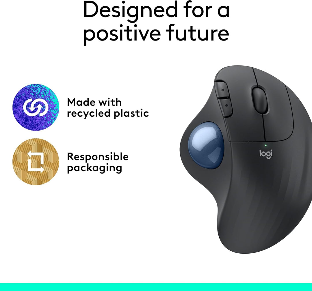 Logitech | ERGO M575 Wireless Trackball Mouse for Business - Graphite | 910-006197