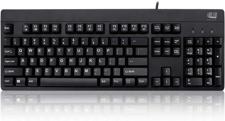 Adesso | Waterproof Anti Microbial Wired USB Keyboard - Black | AKB-630UB