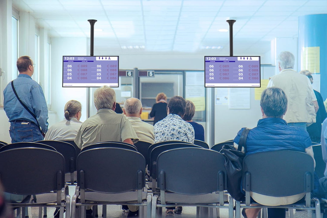 CTA | Height-Adjustable Ceiling Mount for Monitors and TVs up to 44 Lbs - Black | ADD-HACMMT