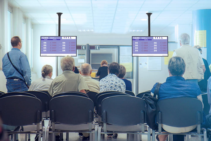 CTA | Height-Adjustable Ceiling Mount for Monitors and TVs up to 44 Lbs - Black | ADD-HACMMT