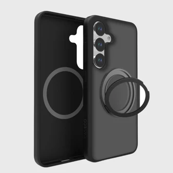 Caseco | Hybrid Case With Built-in MagSafe Ring Holder Samsung Galaxy S25 - Black | C27D6-01